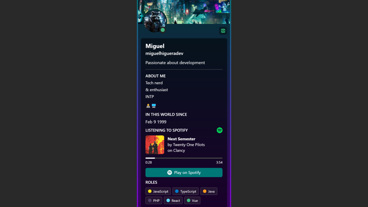 Discord Card React